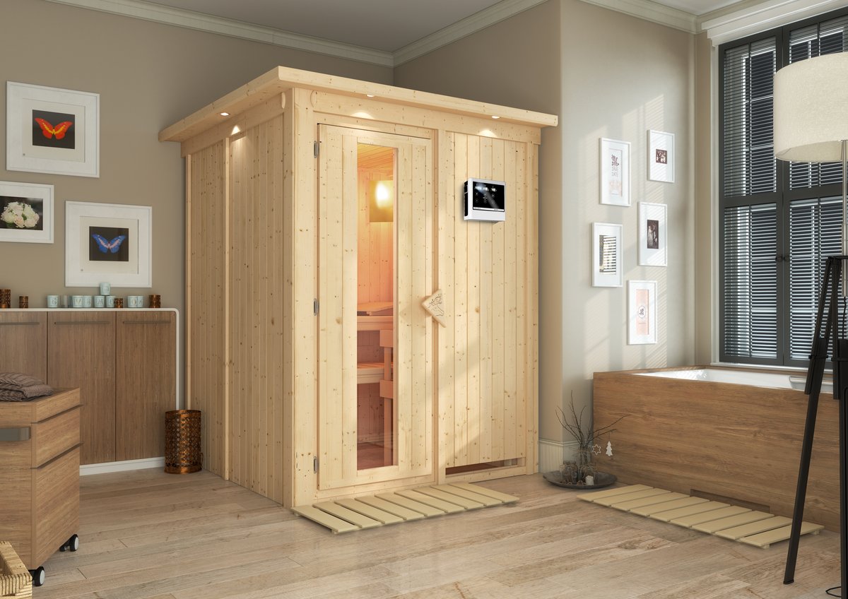 Karibu Sauna Norin - 151x151 cm, 68 mm Systemsauna "Classic"