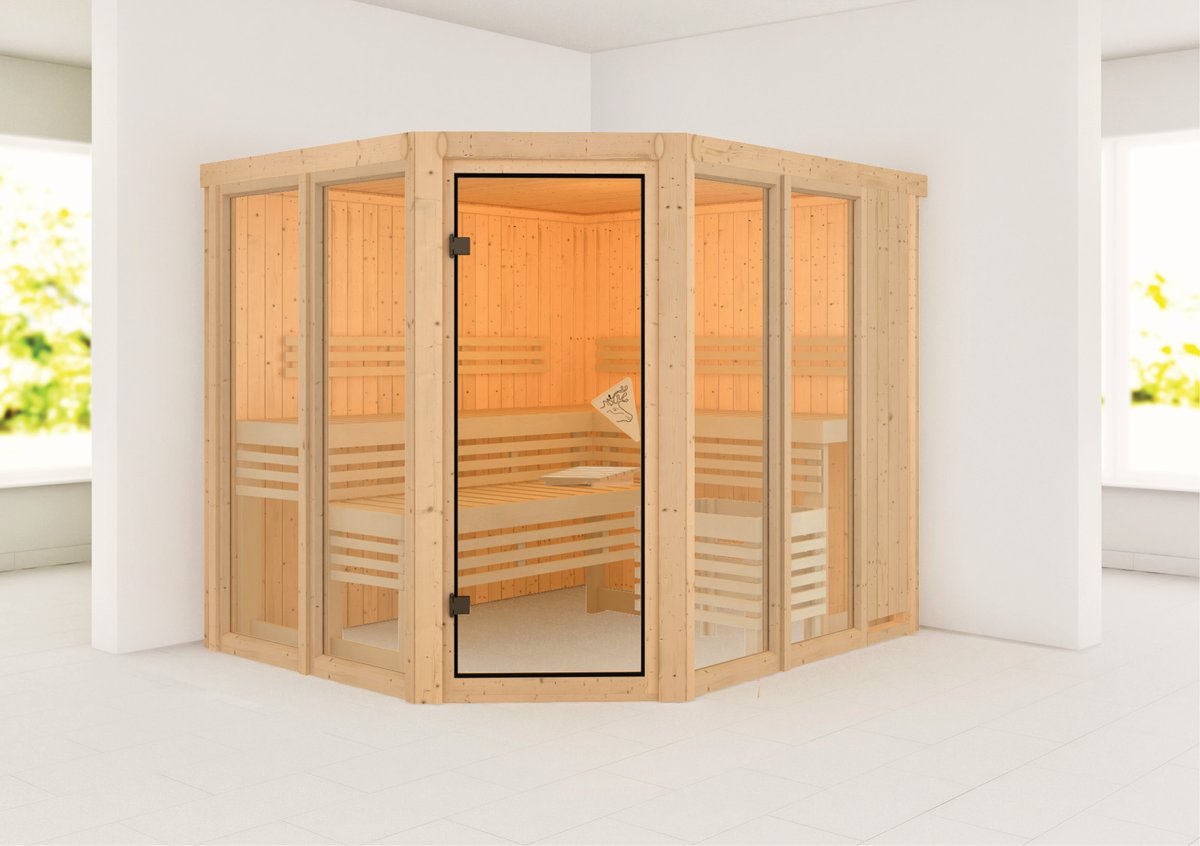 Karibu Sauna Ainur - 231x196 cm, 68 mm Systemsauna | ohne Ofen