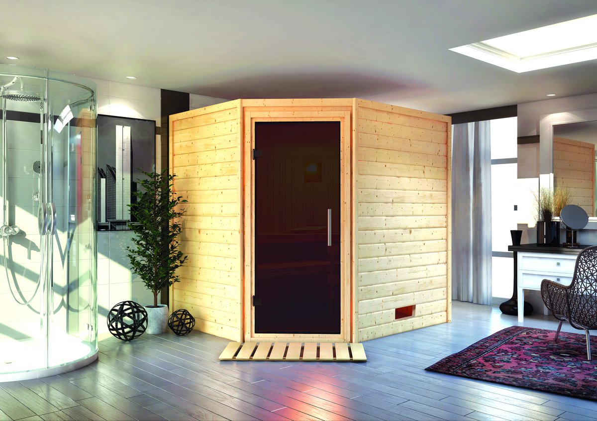 Karibu Sauna Mia - 196x170 cm, 38 mm Massivholz