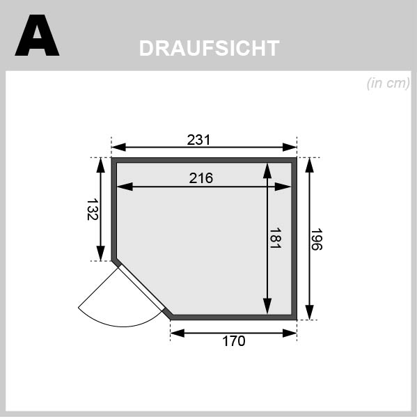 Karibu Sauna Ainur - 231x196 cm, 68 mm Systemsauna | ohne Ofen