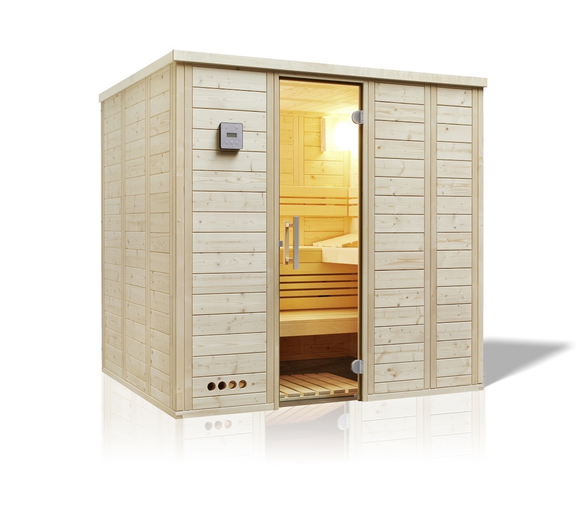 Infraworld Sauna Urban 164 gerade - 211x164 cm, 40 mm Blockbohlensauna