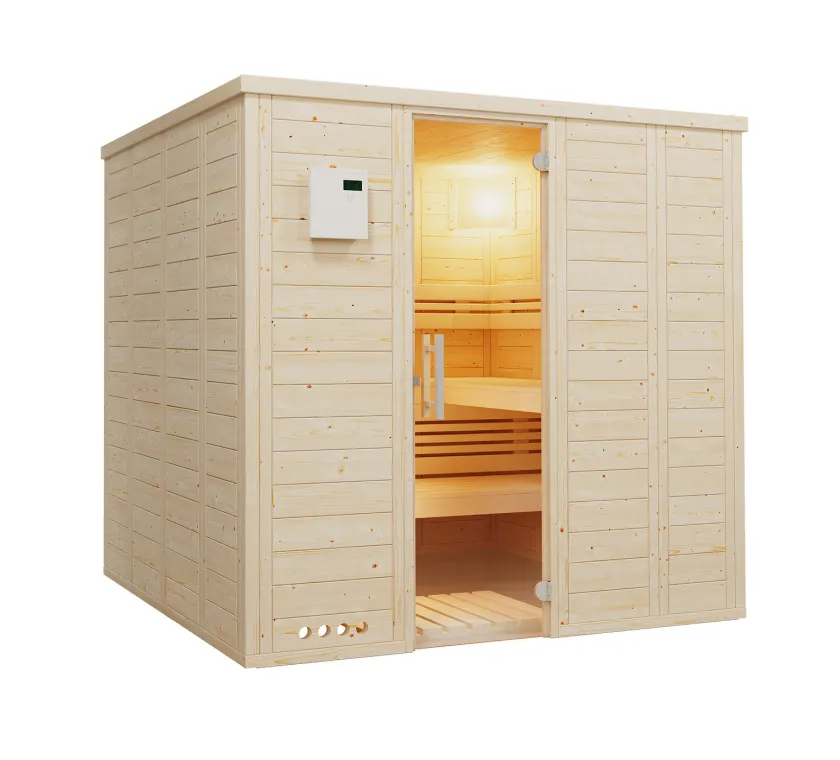 Infraworld Sauna Urban 209 gerade - 211x209 cm, 40 mm Blockbohlensauna