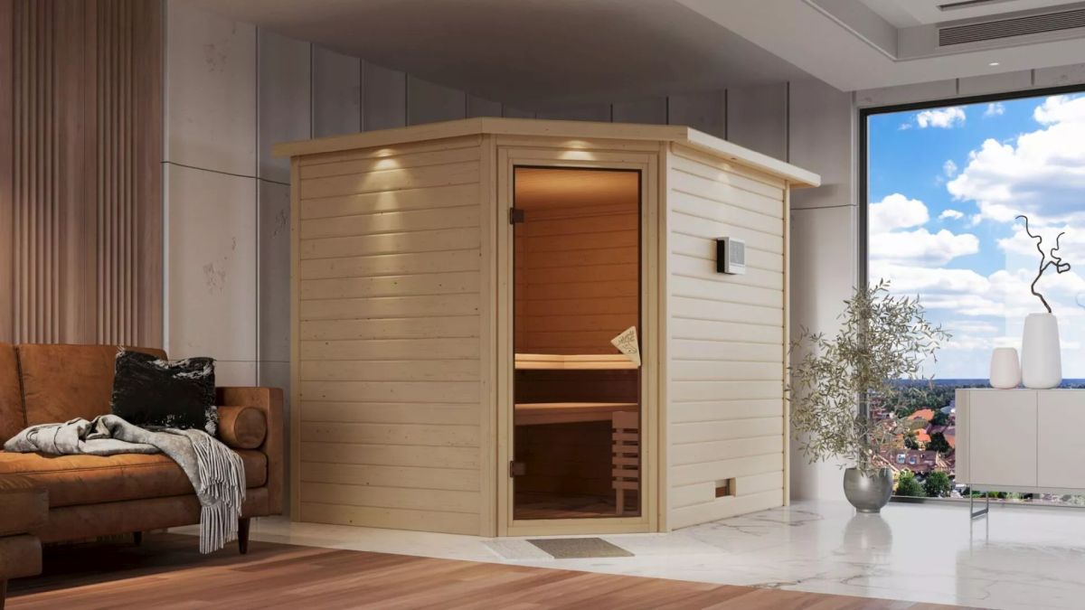 Karibu Sauna Tanami - 231x196 cm, 38 mm Massivholz "Comfort"