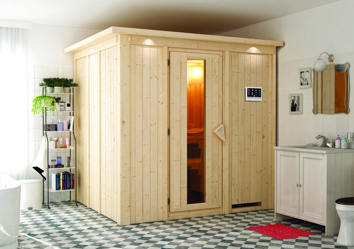 Energiespar-Sauna Eupin GREEN POWER - 196x170 cm, 68 mm Karibu Systemsauna