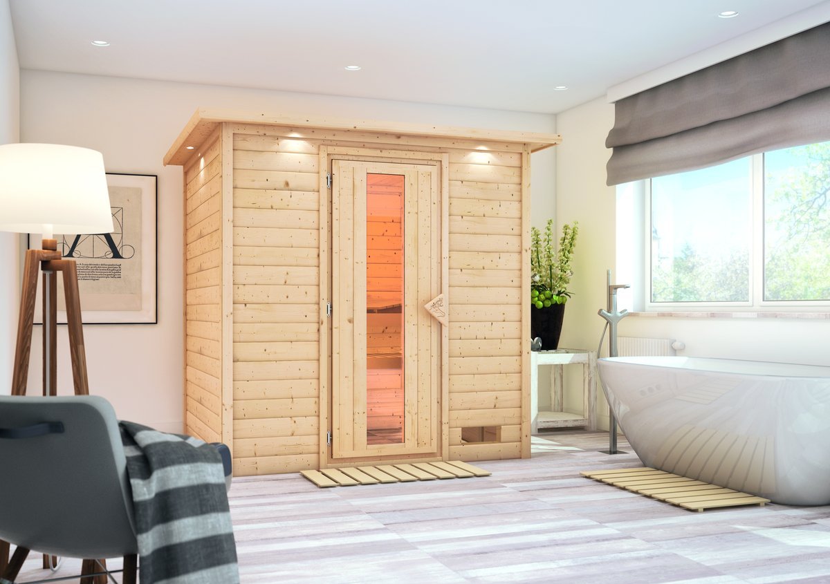 Karibu Sauna Anja - 196x170 cm, 38 mm Massivholzsauna "ECO"