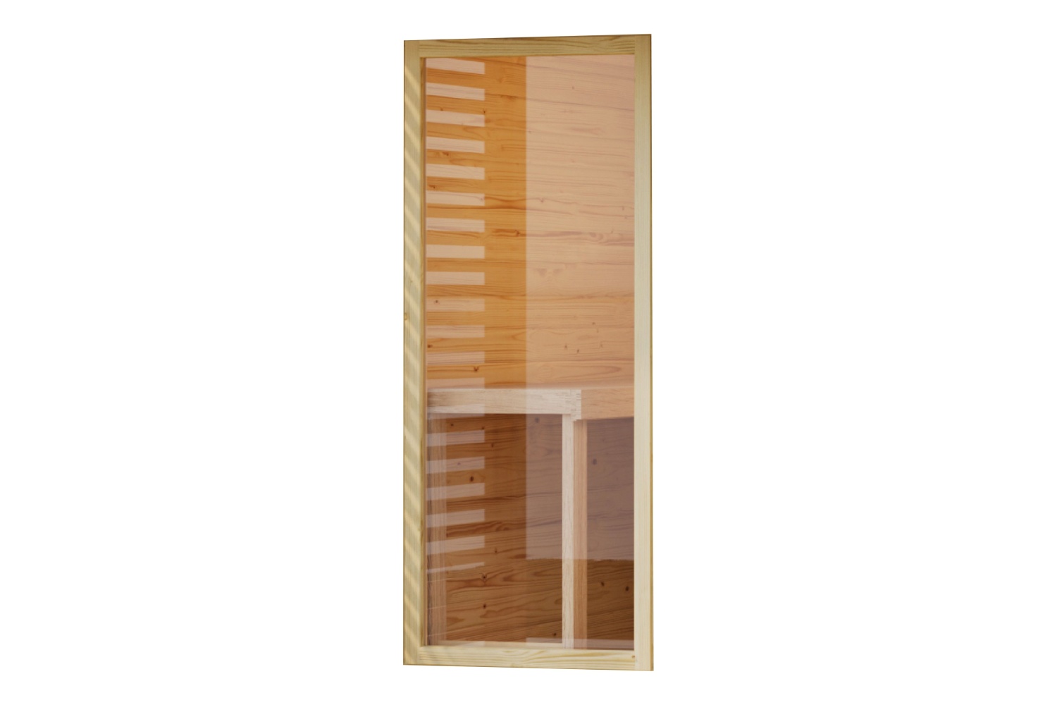 Saunafenster Klarglas 191x82 cm für 38 mm Massivholzsauna, feststehend, naturbelassen