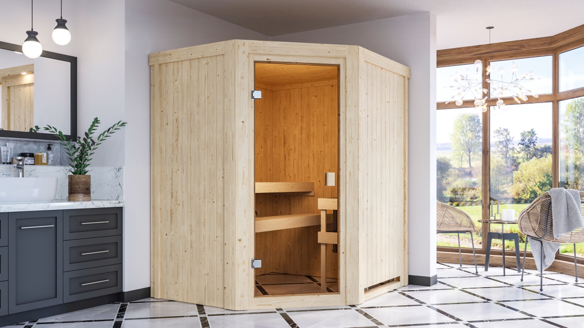 Karibu Sauna Faurin - 170x151 cm, 68 mm Systemsauna "ECO"