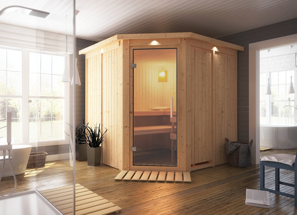 Karibu Sauna Jarin - 196x196 cm, 68 mm Systemsauna "Classic"