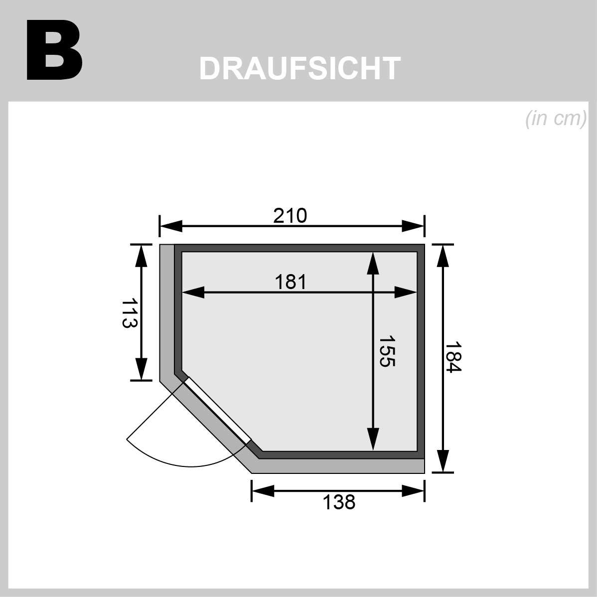 Karibu Plug & Play Sauna Lilja - 196x170 cm, 68 mm Systemsauna mit Kranz | Glastür bronziert | ohne Ofen