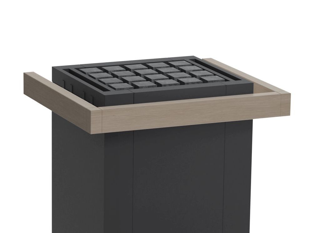 Ofenschutz für EOS Mythos S35, Abachi-Holz inkl. Halterung