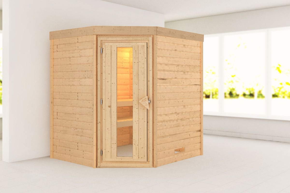 Energiespar-Sauna Maxin GREEN POWER - 196x170 cm, 38 mm Massivholzsauna | ohne Ofen