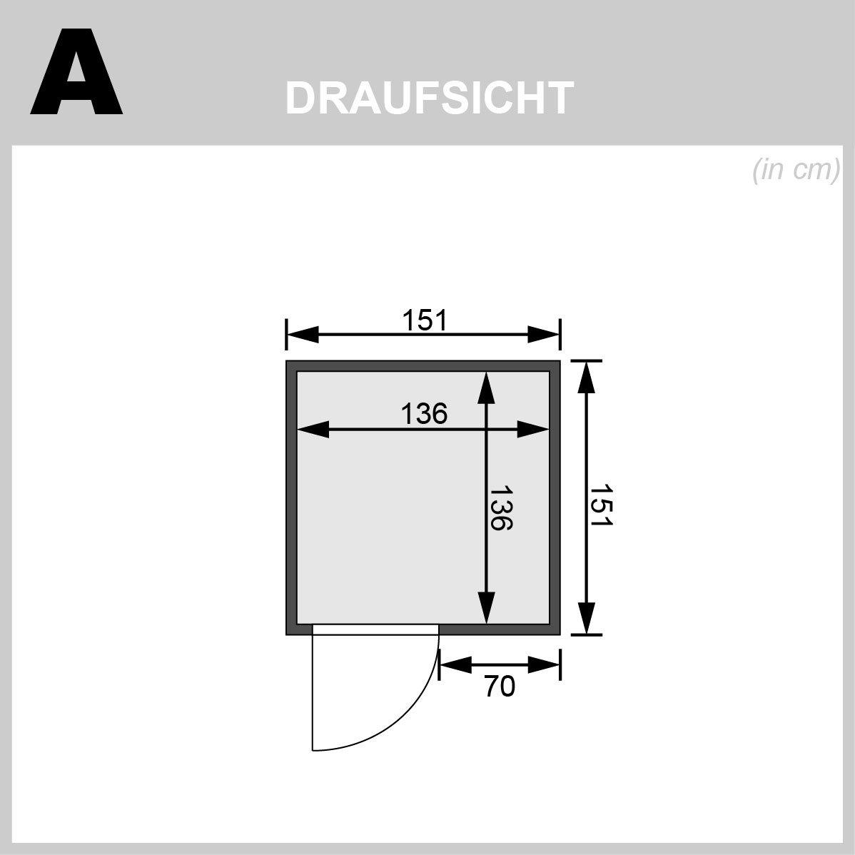 Karibu Sauna Norin - 151x151 cm, 68 mm Systemsauna | Energiespartür | ohne Saunaofen