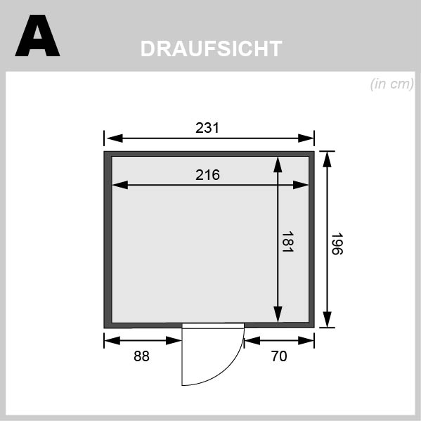 Karibu Sauna Nybro - 231 x 196 cm, 68 mm Systemsauna | ohne Ofen