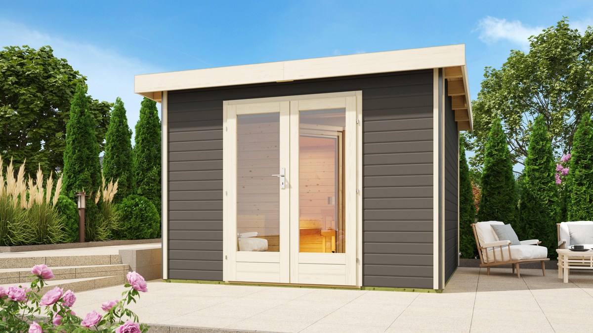 Karibu Saunahaus Mainburg 1 - 309x309 cm, 38mm Massivholz