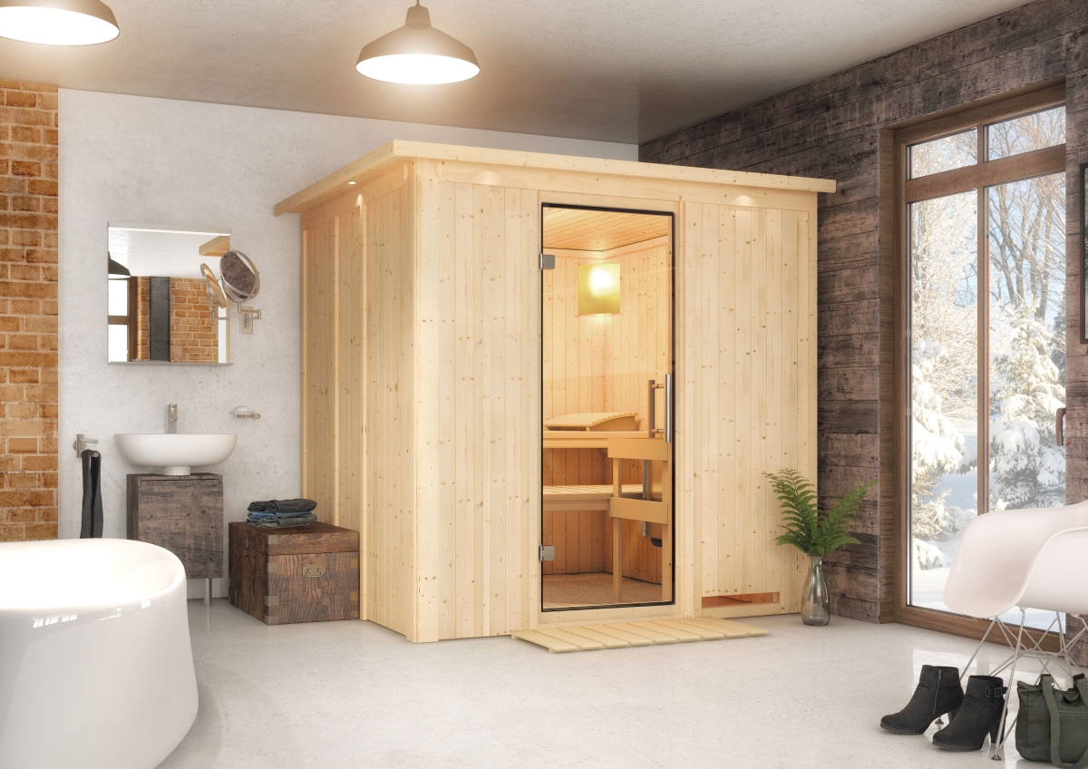 Karibu Plug & Play Sauna Daria - 196x170 cm, 68 mm Systemsauna