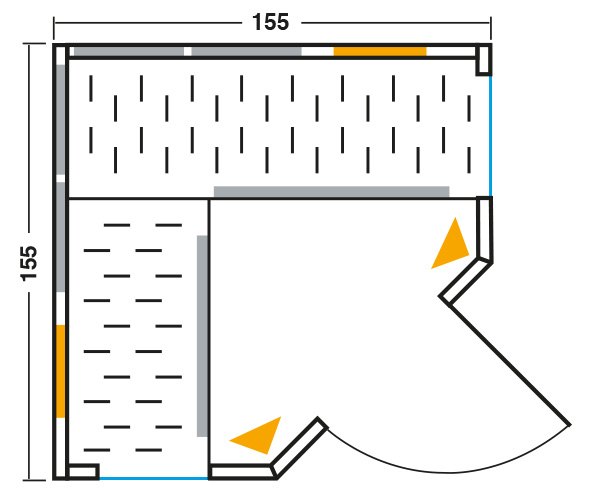 VITALhome  Frontstrahler-Set (2 Stück) für Sunlight 155 Ecke Infrarotkabine